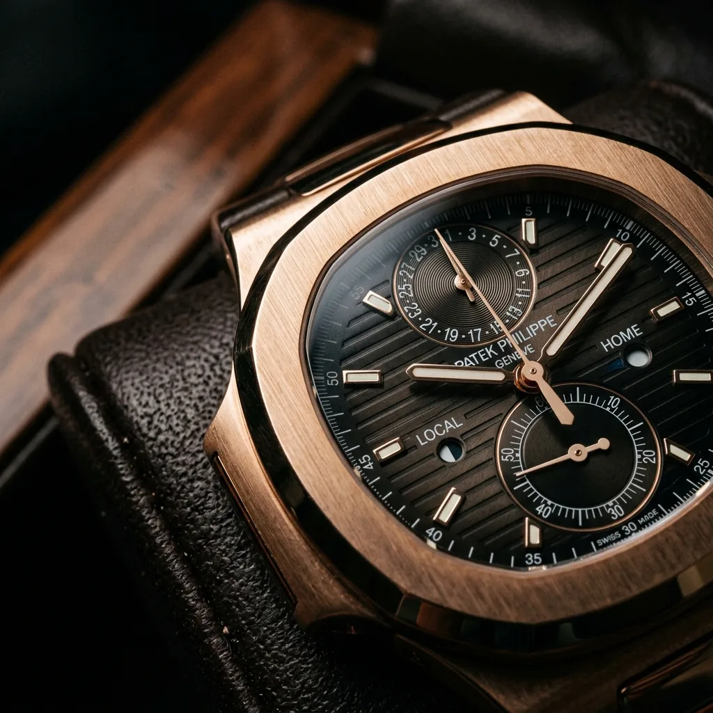 High-end luxury watch macro