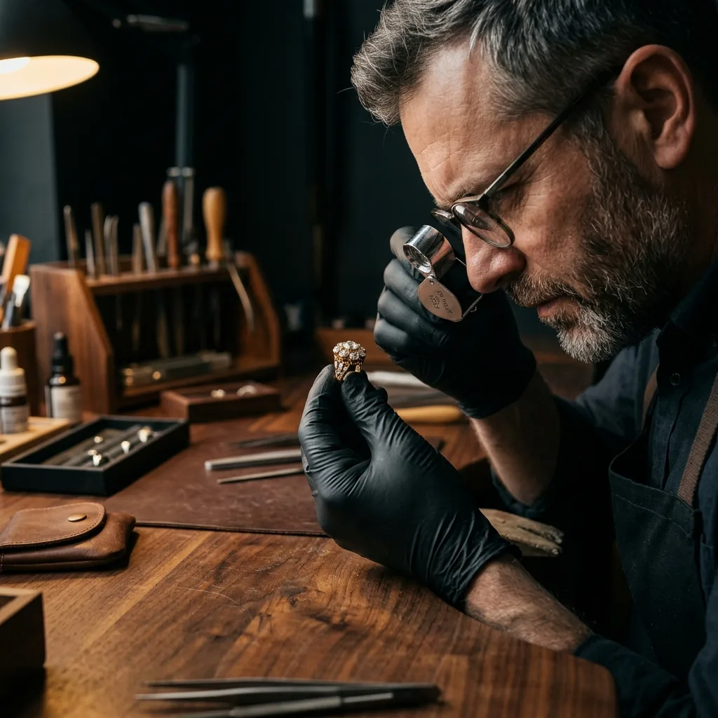 Expert evaluating gold