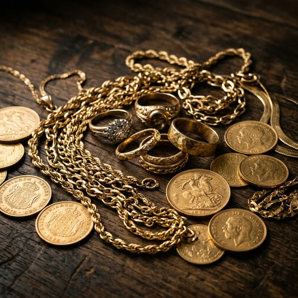 Gold Jewelry and Coins